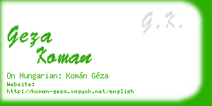 geza koman business card
